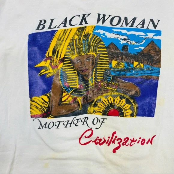 Vintage Black Woman History Rap tee size Large single Stitched